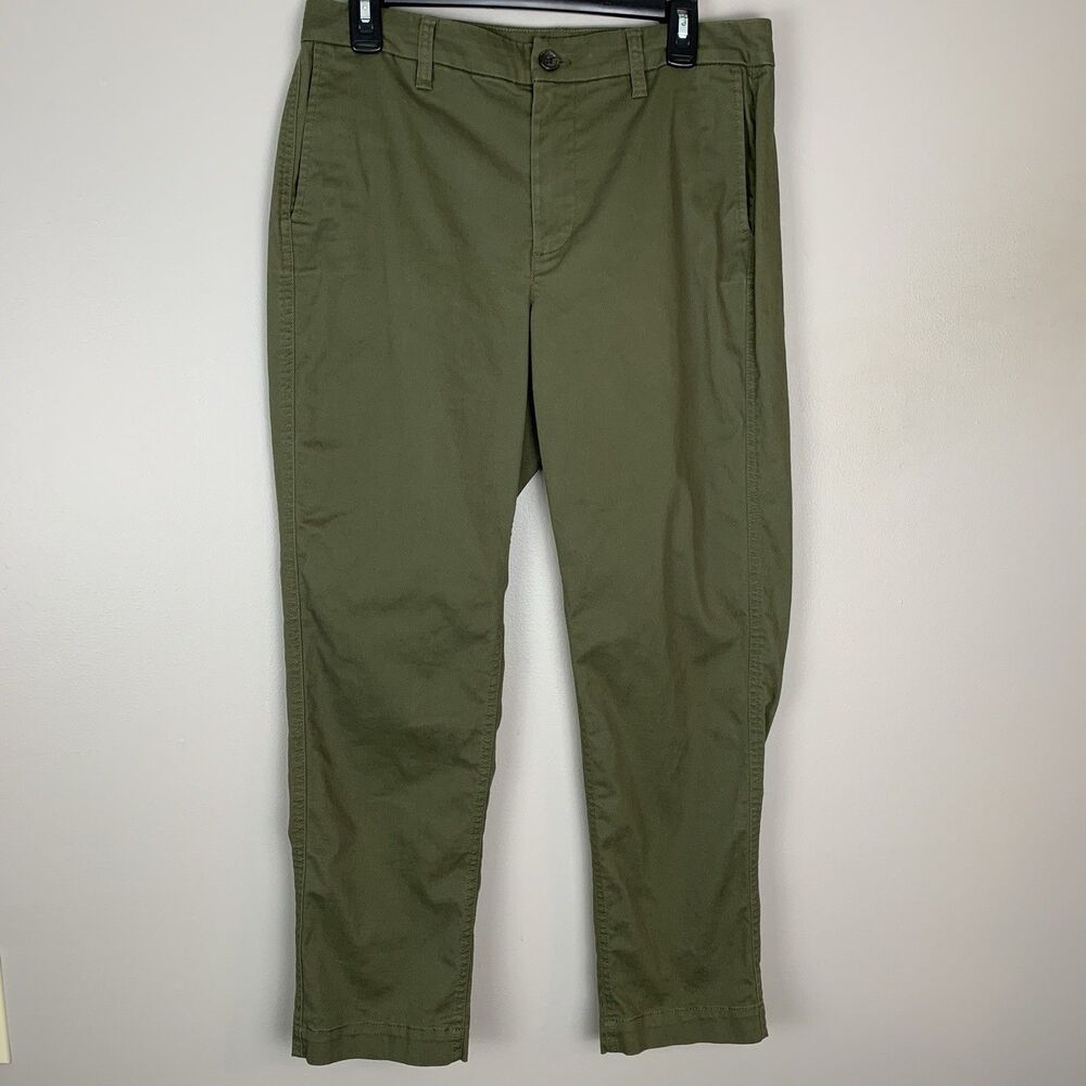 J.Crew Womens Pants Olive Size 8 High Rise Girlfriend Chino Stretch Cotton